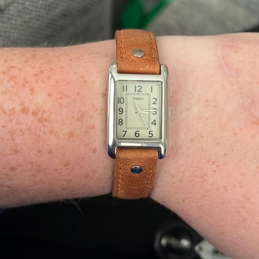 Timex Ladies rectangular stainless steel Watch